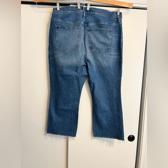 J. Crew Women’s 9” Demi Boot Crop Jeans Clyde Wash Raw Hem Size 36 - Picture 3 of 9